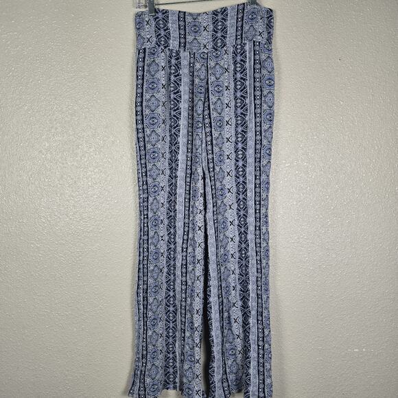 Three Dots Pull On Pants Aztec Boho Print Size S Wide Leg - Picture 1 of 9